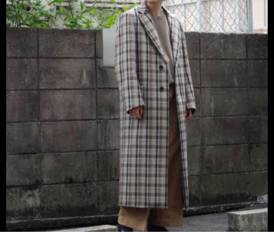 ジャケット・アウター DOUBLE FACE CHECK CHESTERFIELD COAT