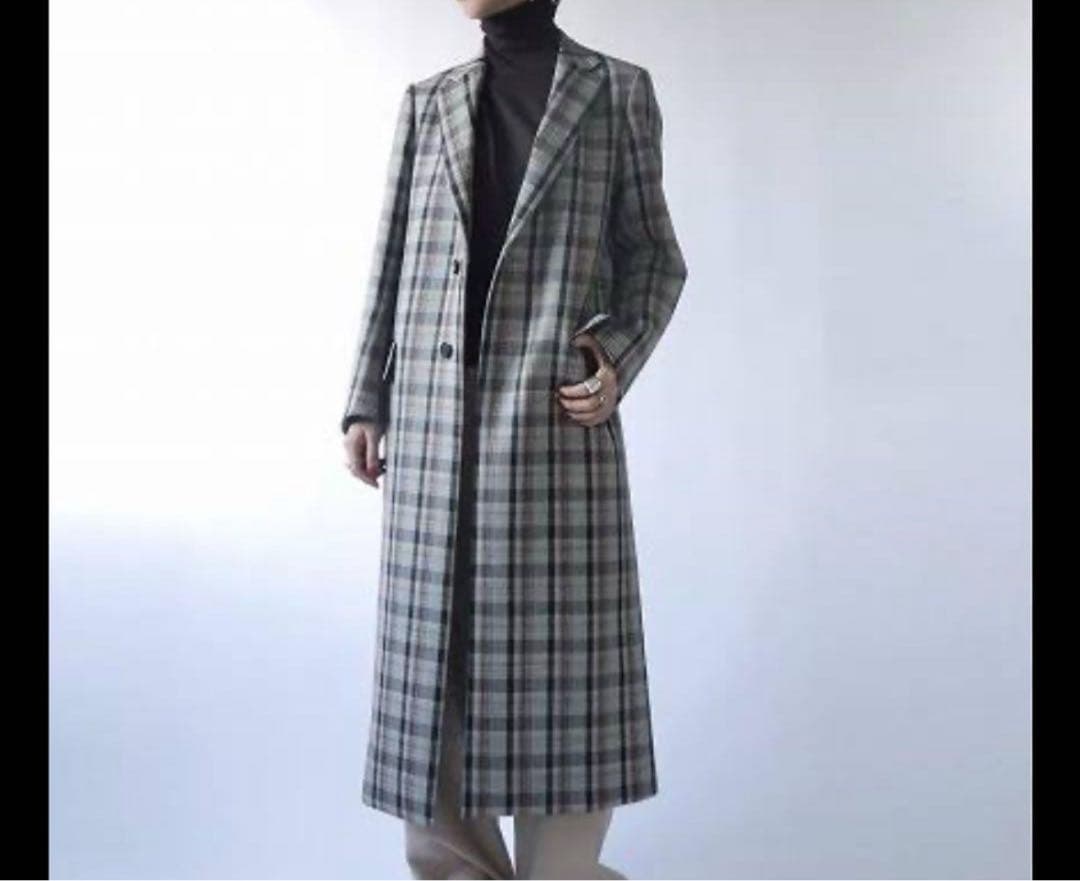 ジャケット・アウター DOUBLE FACE CHECK CHESTERFIELD COAT