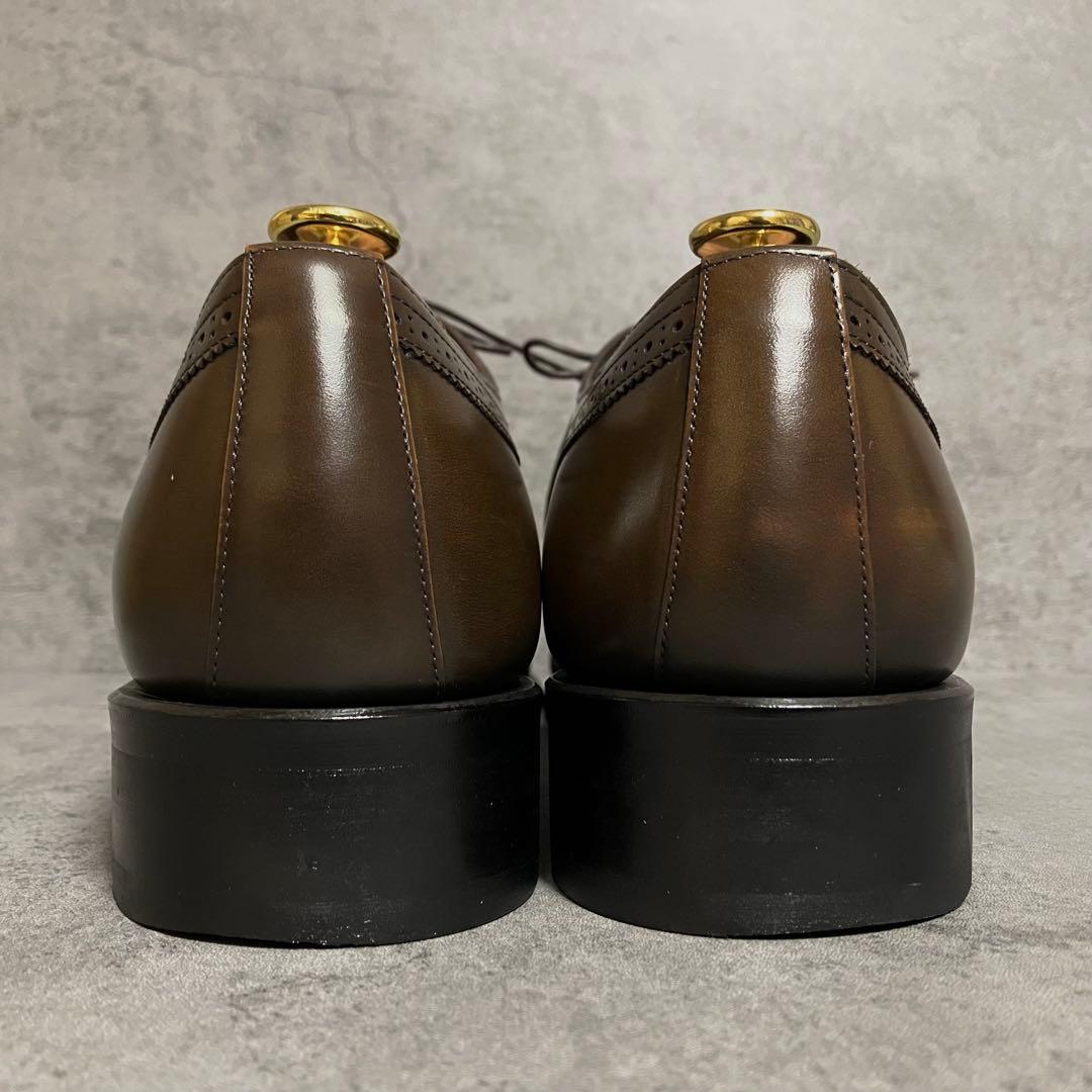 未使用級　リーガル　ビジネスシューズ　02CR　ウイングチップ　茶　2265