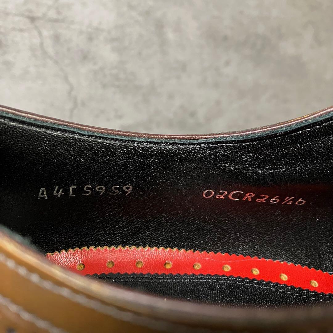 未使用級　リーガル　ビジネスシューズ　02CR　ウイングチップ　茶　2265