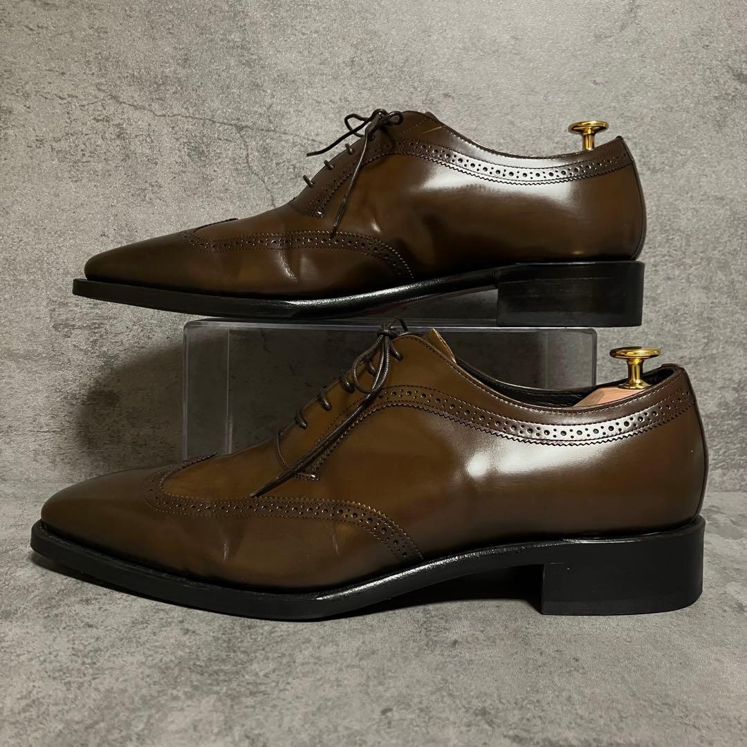 未使用級　リーガル　ビジネスシューズ　02CR　ウイングチップ　茶　2265