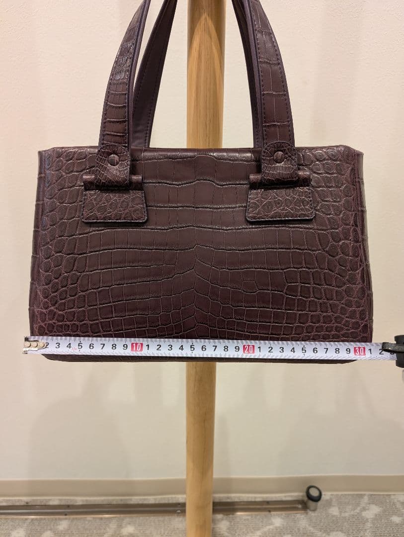 希少　ダークパープル クロコダイルハンドバッグ