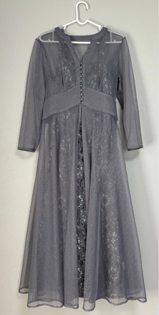 【着用1回だけ】お呼ばれドレスM・イヤリング・バック・ネックレスの小物付セット