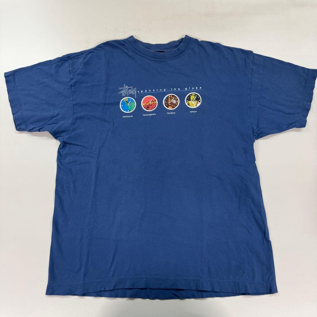 USA製 90s old stussy 時計 Tシャツ