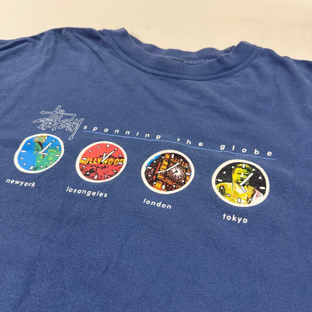 USA製 90s old stussy 時計 Tシャツ