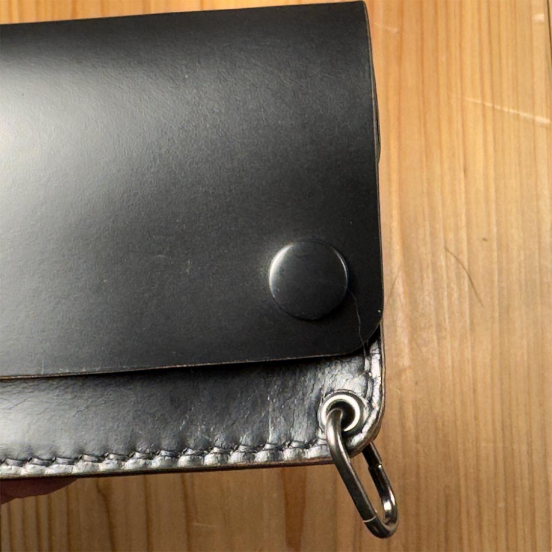 クロムエクセル（ブラック茶芯）｜ショートトラッカーウォレット【金具ブラック仕様】
