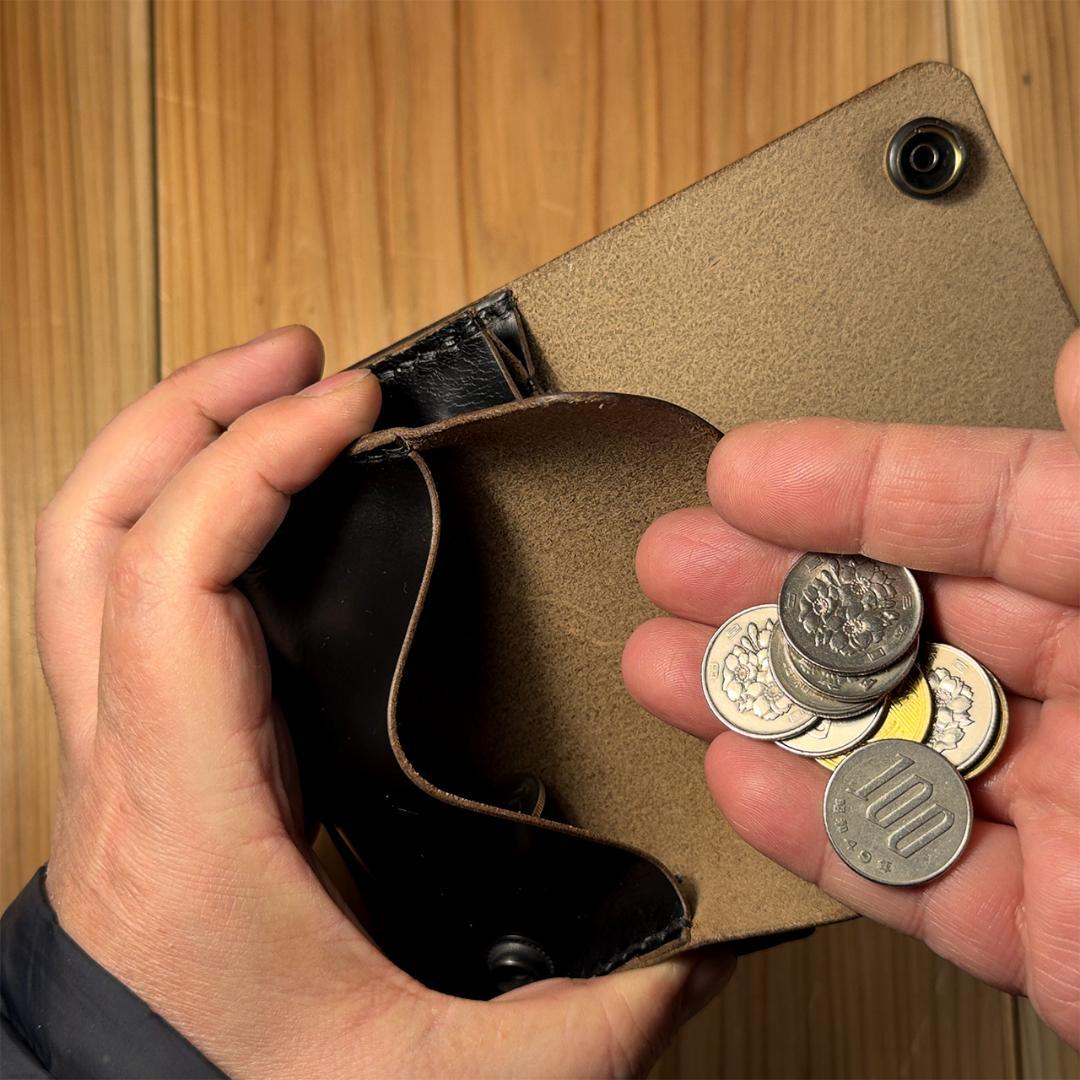 クロムエクセル（ブラック茶芯）｜ショートトラッカーウォレット【金具ブラック仕様】