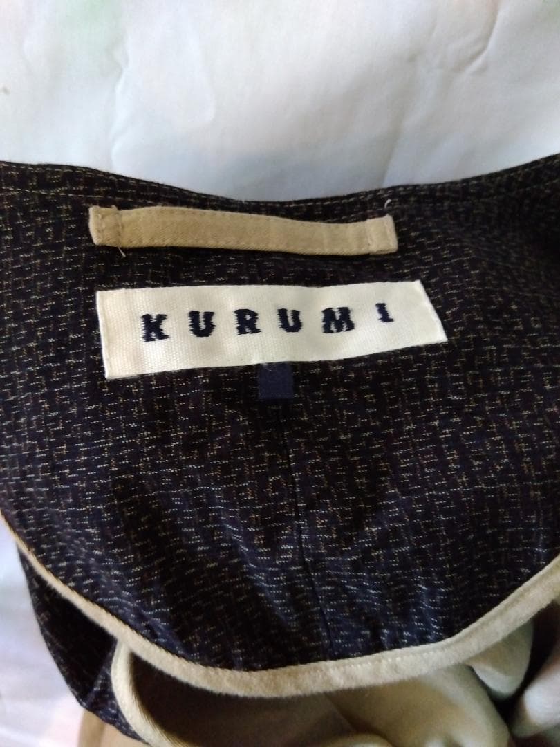 【新品】儀右ヱ門KURUMI ベルト付きワンピ　サイズフリー　一部久留米絣