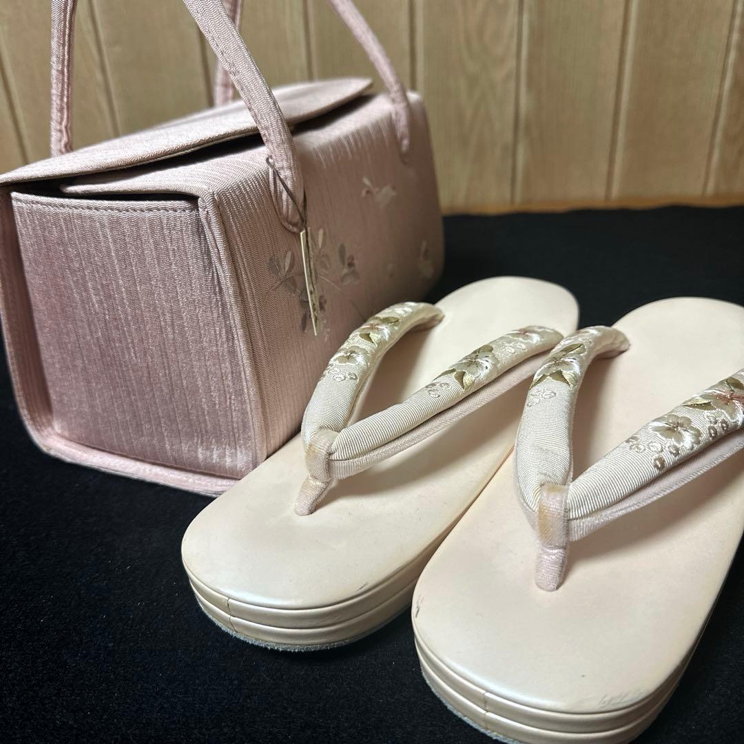 和想庵　利休バック　ふっくら鼻緒草履　和装草履バックセット　あおりバック