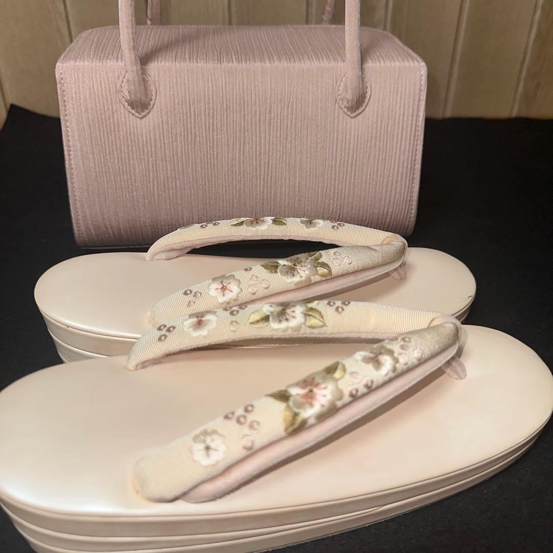 和想庵　利休バック　ふっくら鼻緒草履　和装草履バックセット　あおりバック