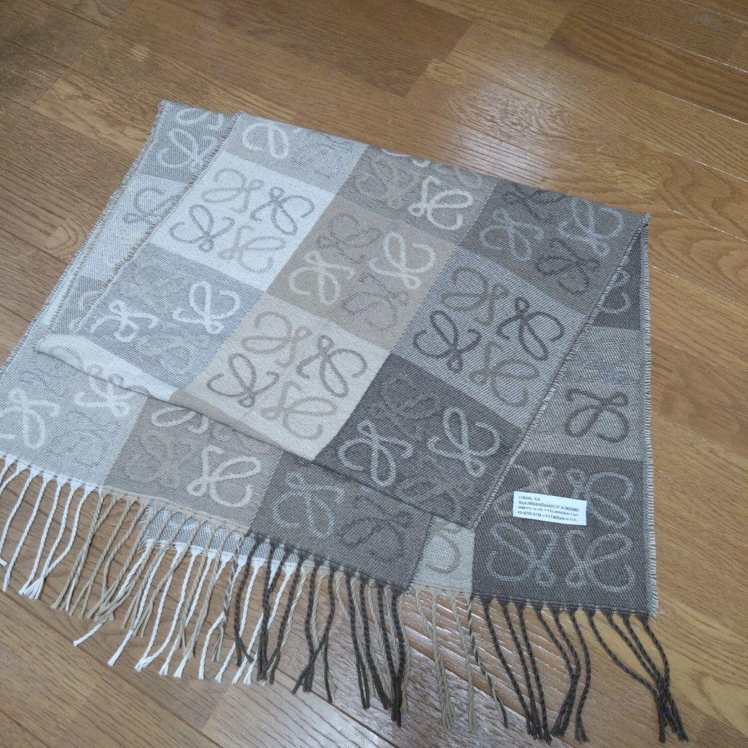 LOEWE マフラー　ロエベ　チェッカーボード