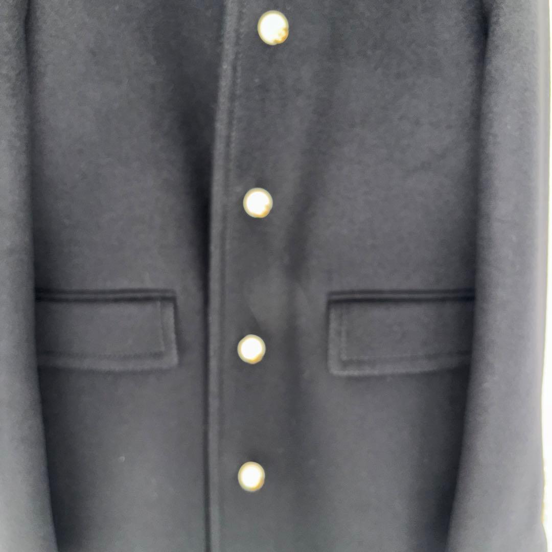 美品【GUCCI 】黒 チェスターコート パールボタン　size40細身
