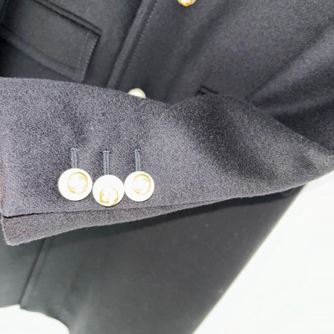 美品【GUCCI 】黒 チェスターコート パールボタン　size40細身
