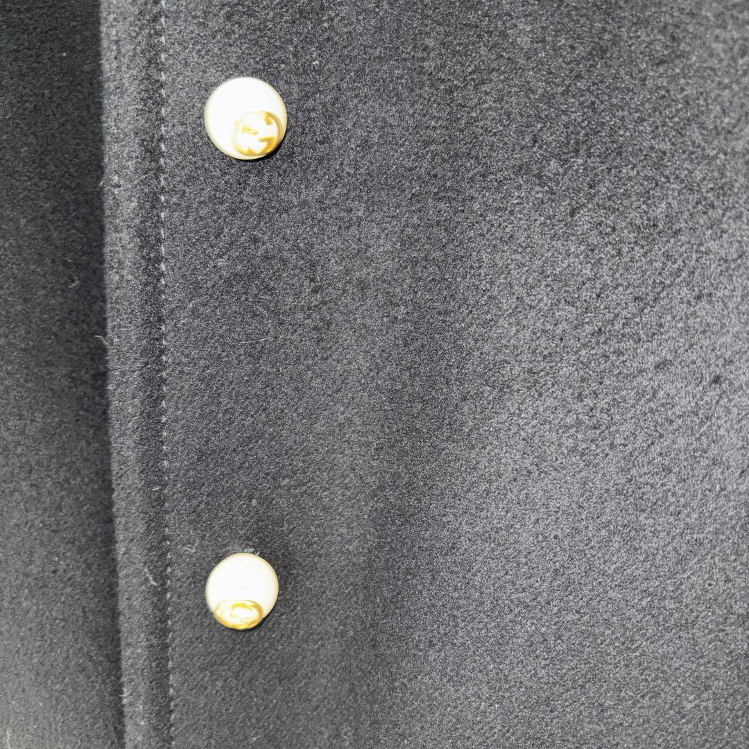 美品【GUCCI 】黒 チェスターコート パールボタン　size40細身