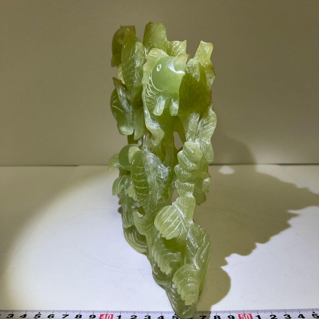 砡製　特大魚透置物　共箱　1933g/最大横幅約24㎝　東Y7-1114①