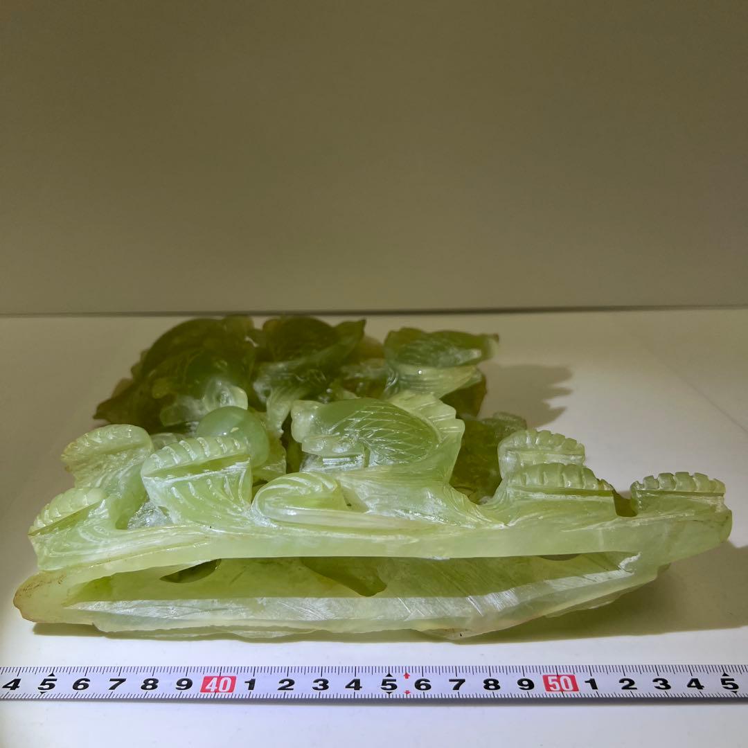 砡製　特大魚透置物　共箱　1933g/最大横幅約24㎝　東Y7-1114①