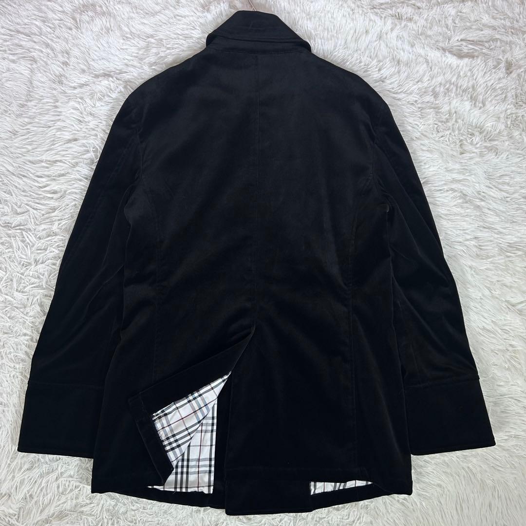 【美品】バーバリーブラックレーベル ベロア ピーコート ナポレオン 銀ボタン