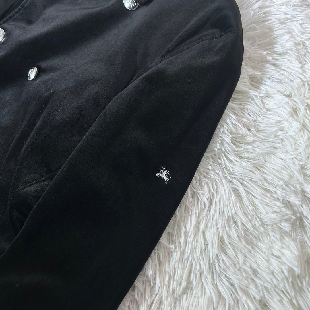 【美品】バーバリーブラックレーベル ベロア ピーコート ナポレオン 銀ボタン