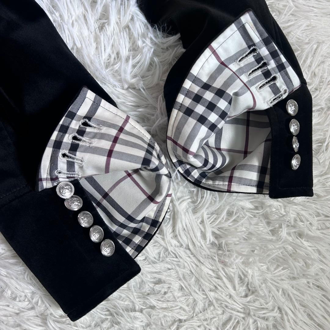 【美品】バーバリーブラックレーベル ベロア ピーコート ナポレオン 銀ボタン