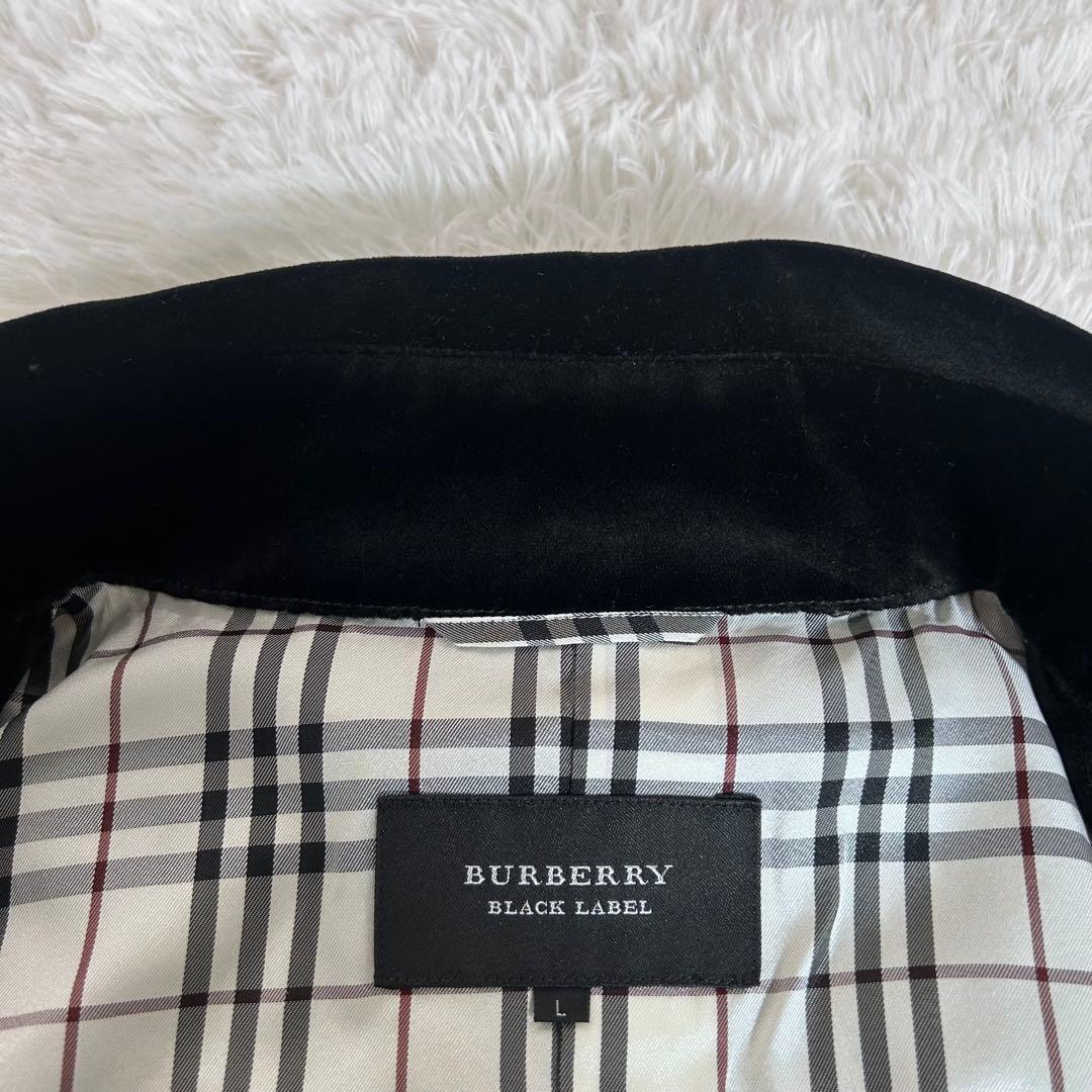 【美品】バーバリーブラックレーベル ベロア ピーコート ナポレオン 銀ボタン