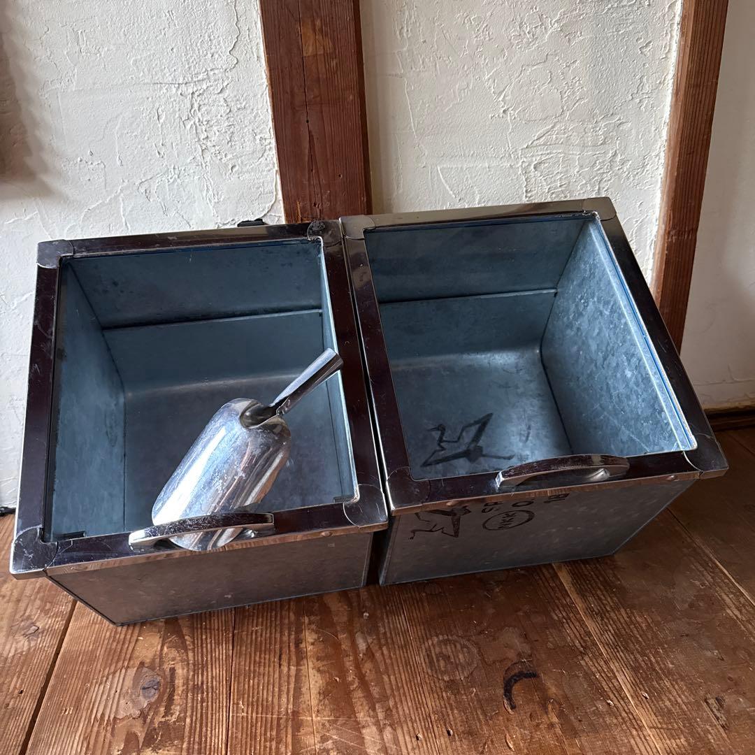 昭和レトロ　駄菓子屋　お菓子屋　スマートケース　2個　ブリキケース　スコップ付き