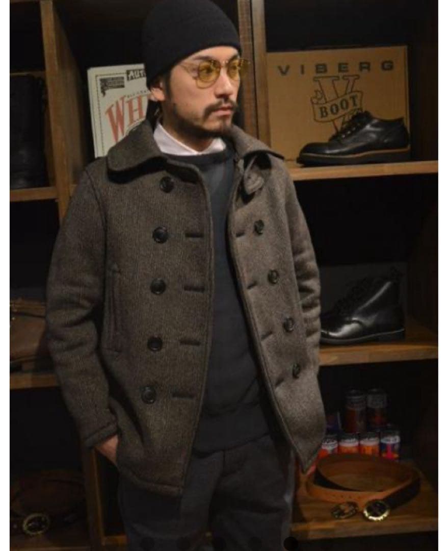 ヤ*ス様 激シブラディアル厚手ブラウンズビーチ ビーチクロス ピーコート40