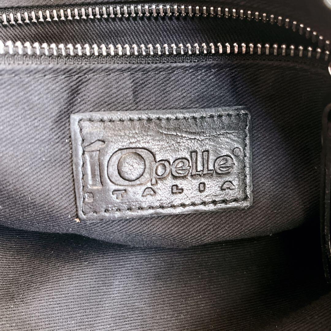 美品 iOpelle イオペレ ショルダーバッグ 型押しレザー 香水 黒 本革