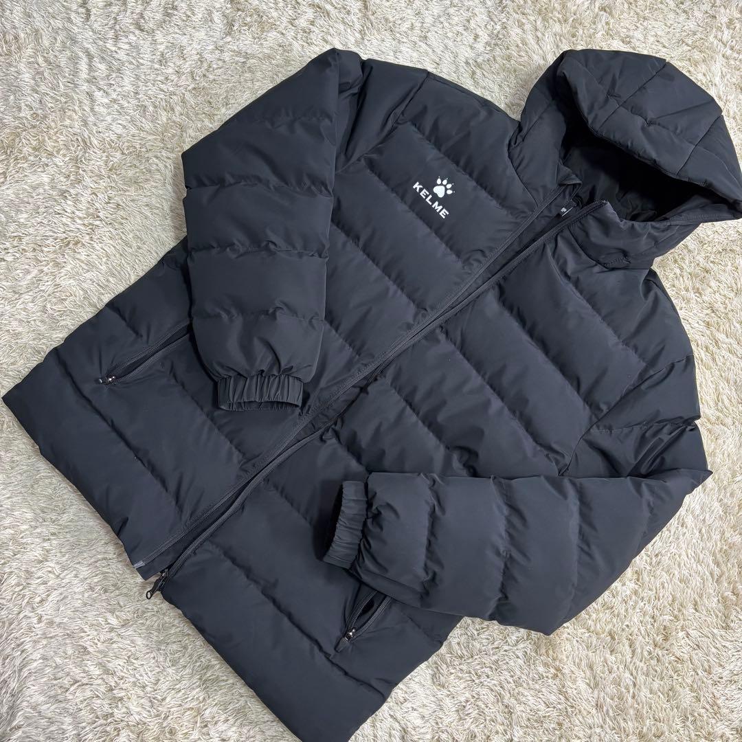 美品　KELME ダウンジャケット　中綿　ハーフコート　黒　XXL