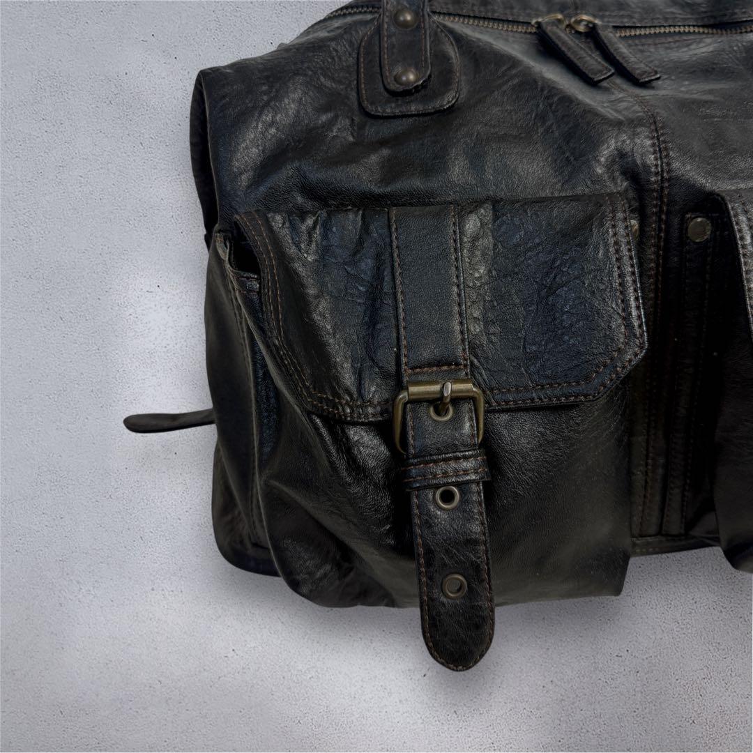バッグ y2k archive leather Bostonbag black 00s