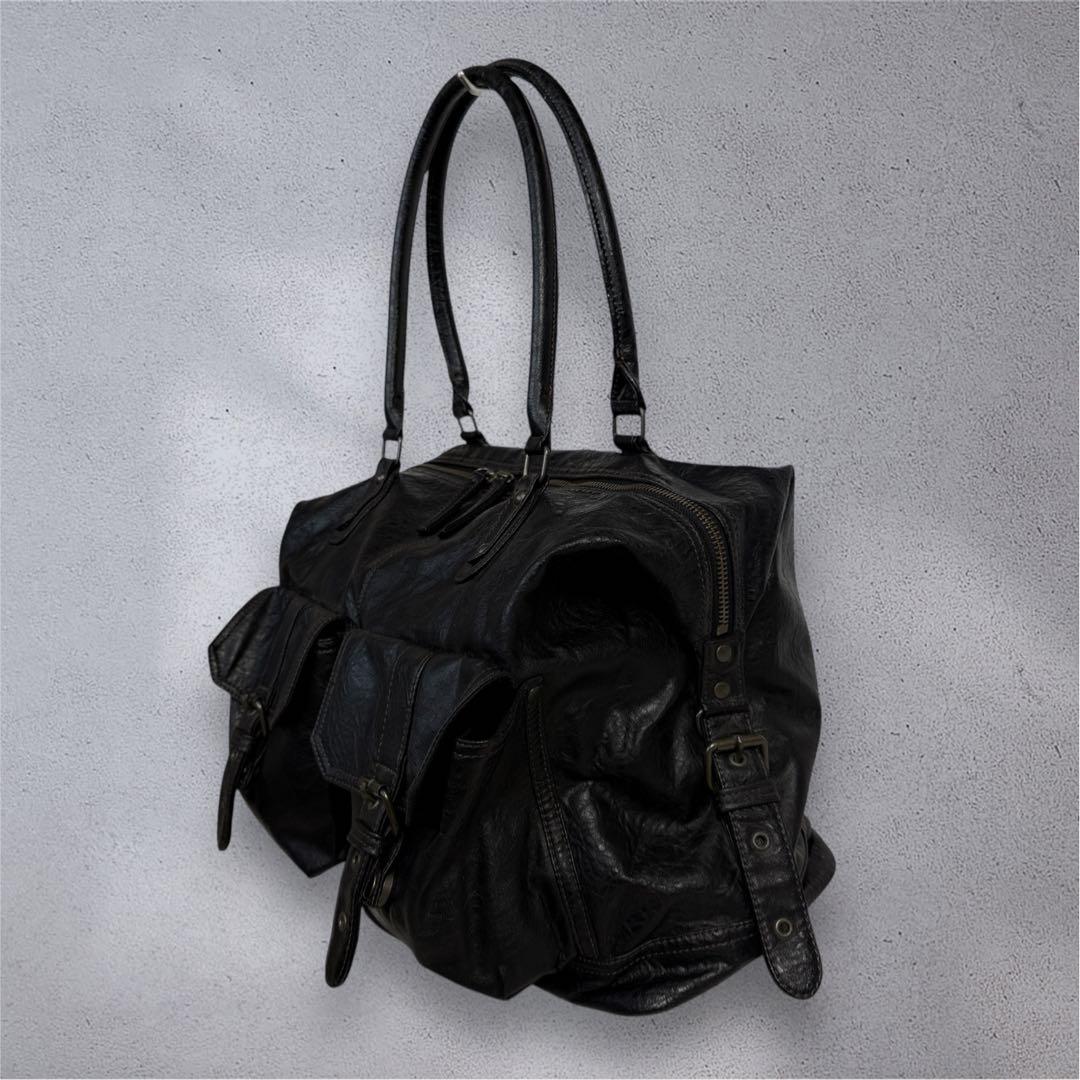 バッグ y2k archive leather Bostonbag black 00s