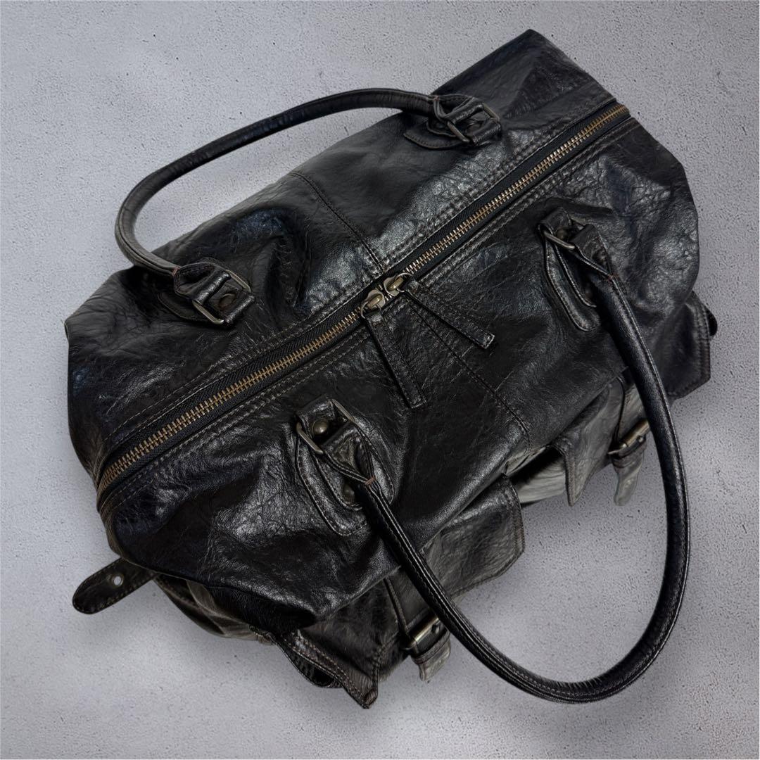 バッグ y2k archive leather Bostonbag black 00s