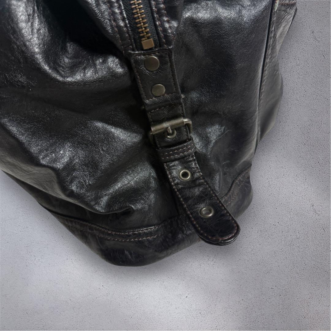 バッグ y2k archive leather Bostonbag black 00s