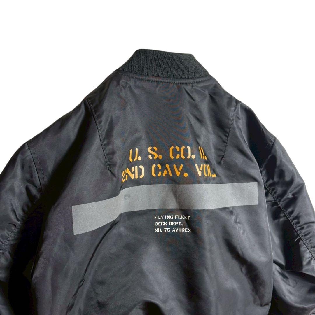 アヴィレックス　MA-1 フライトジャケット　リバーシブル　プリント　ブラックM