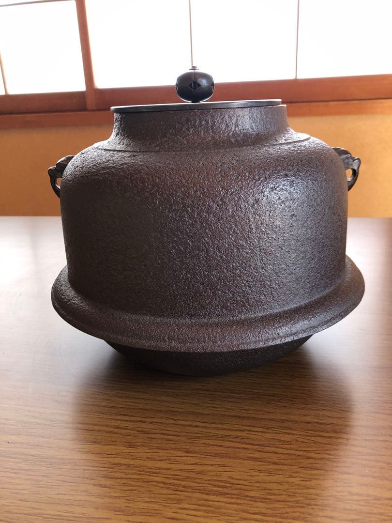 値下げ　茶道具　肩衝尻張釜　釜師　佐藤清光