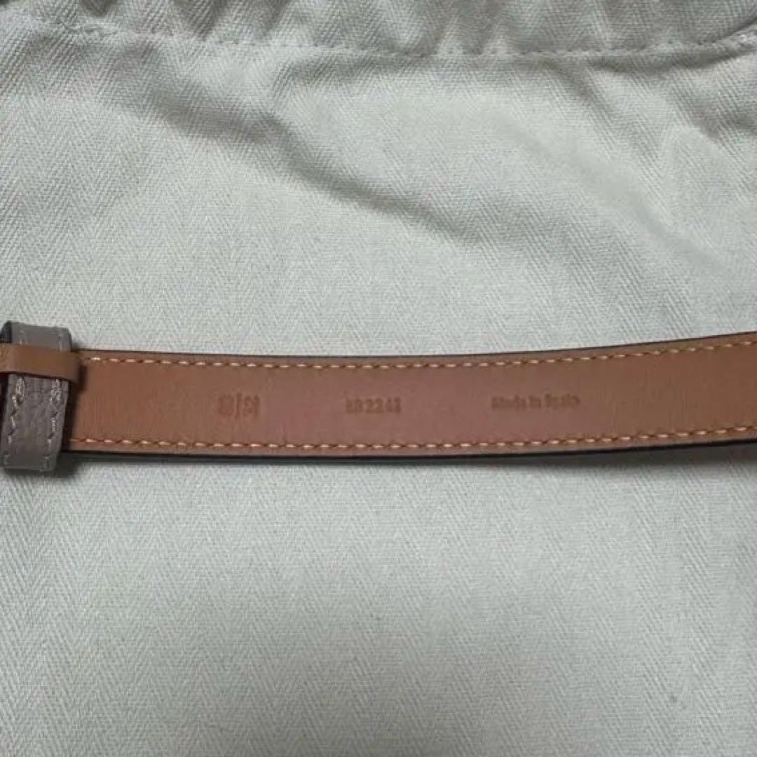 LOEWE ブラウンレザーベルト ゴールドバックル付き