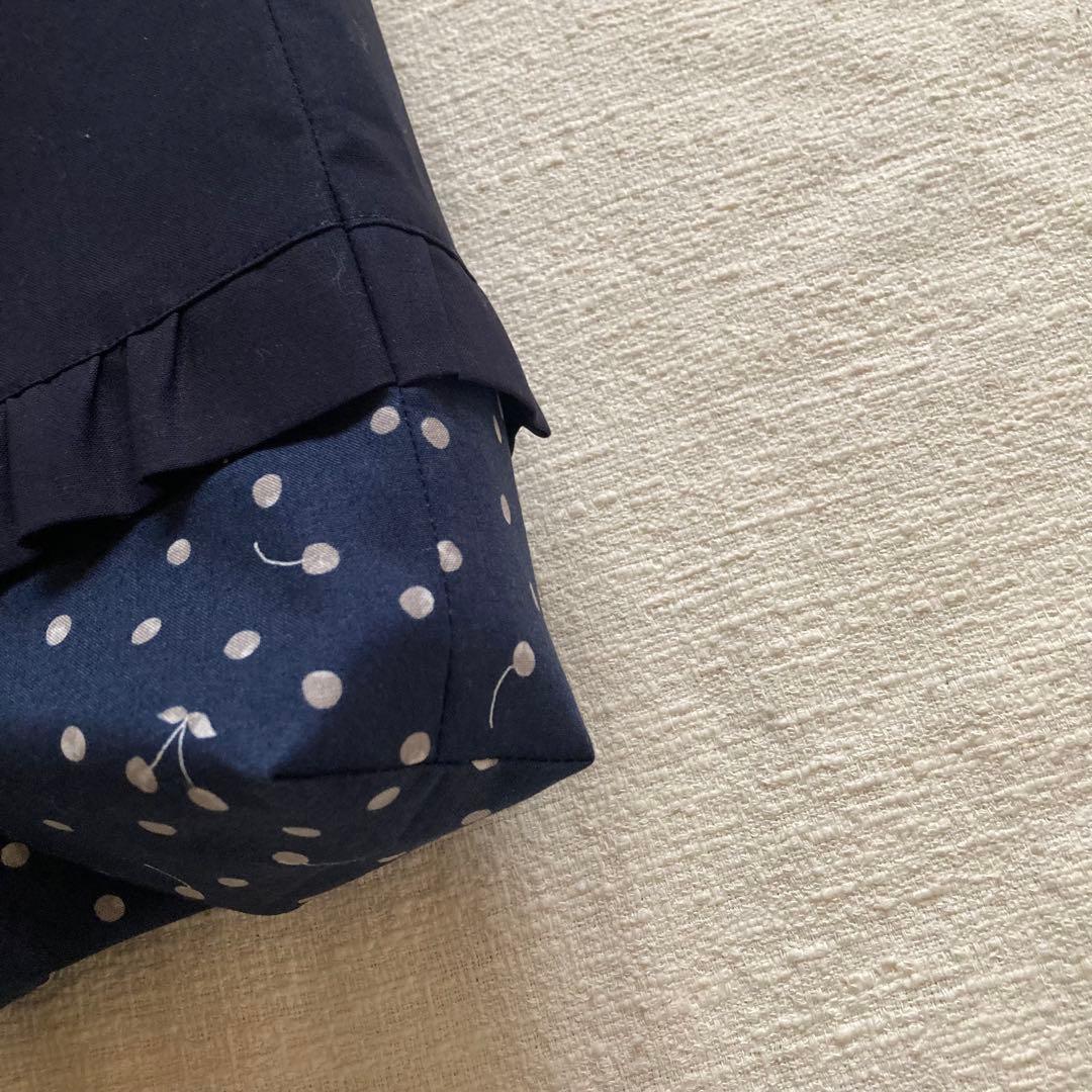 バイソンさん！さくらんぼドット無地フリルレッスンバッグ+上履き袋+体操服袋