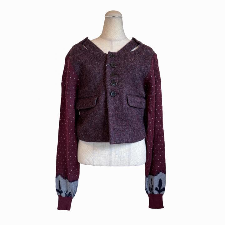 UNDERCOVER LEAF期 カットオフジャケット ボルドー デッドストック