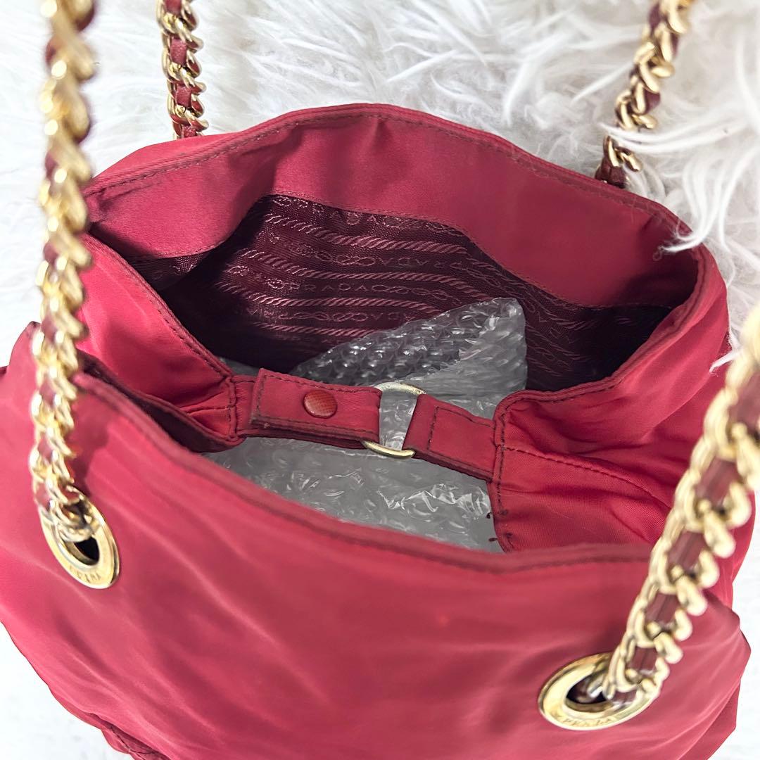 PRADA プラダ ナイロン キルティング チェーン ショルダーバッグ