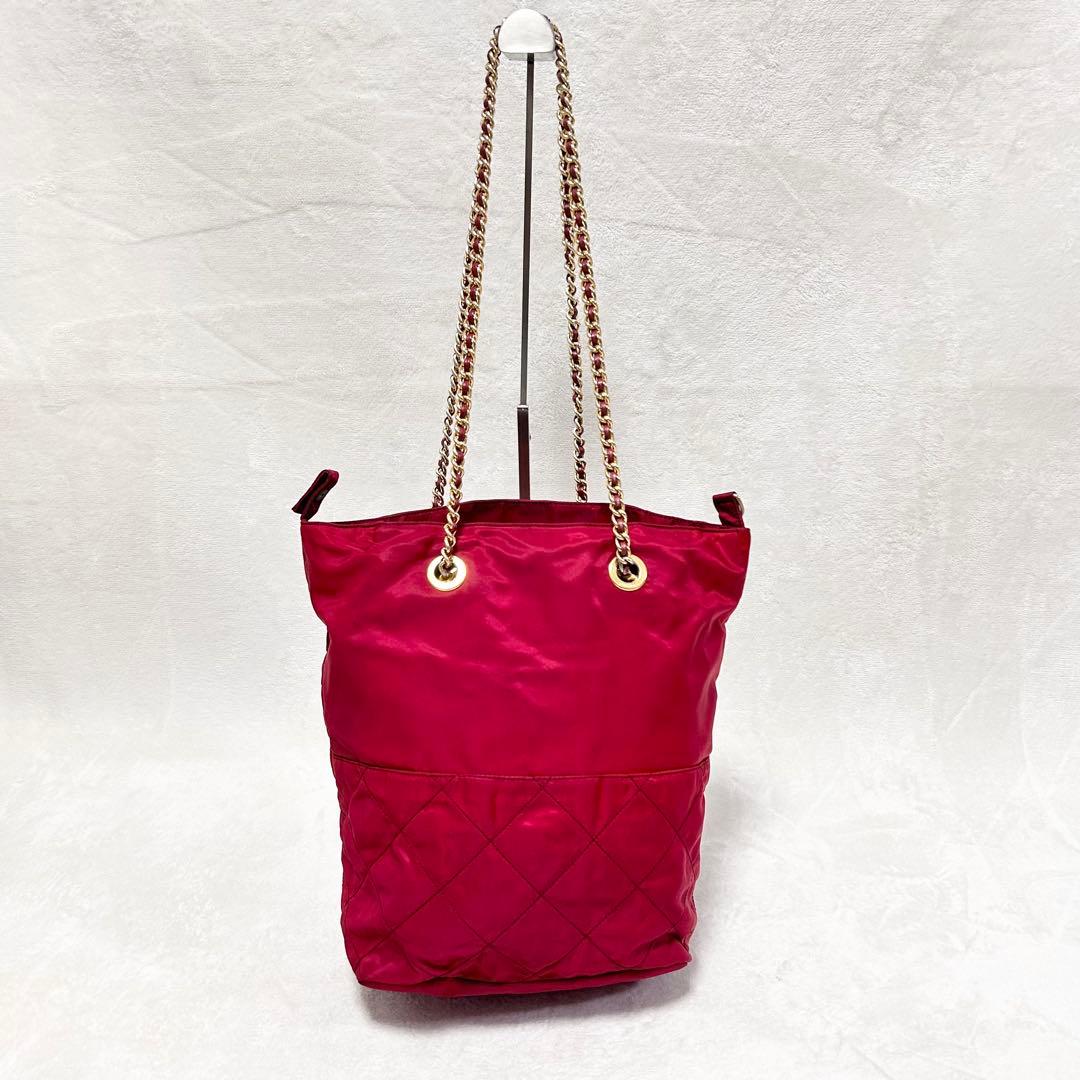 PRADA プラダ ナイロン キルティング チェーン ショルダーバッグ