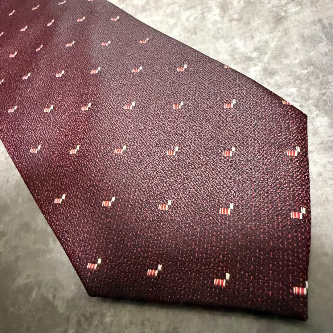 【✨極美品✨】FENDI フェンディ ネクタイ ワインレッド ジャガード シルク