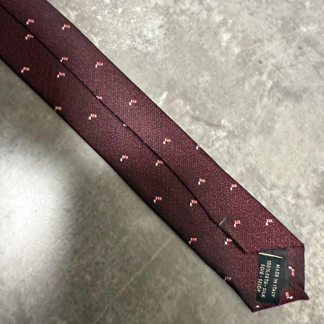 【✨極美品✨】FENDI フェンディ ネクタイ ワインレッド ジャガード シルク
