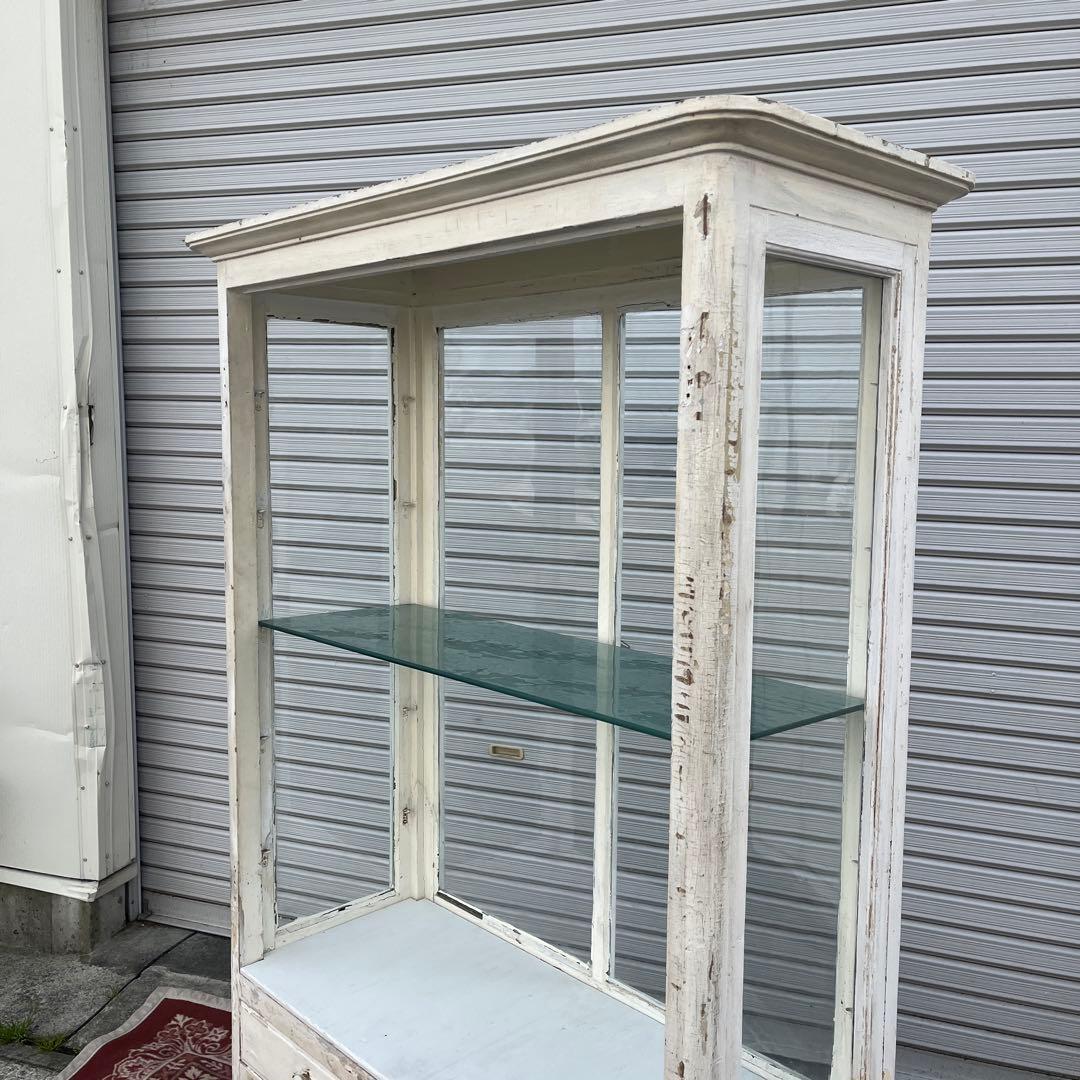 引き取り限定 宮城県◾️アンティーク古家具 大型サイズ ケビントディスプレイ棚