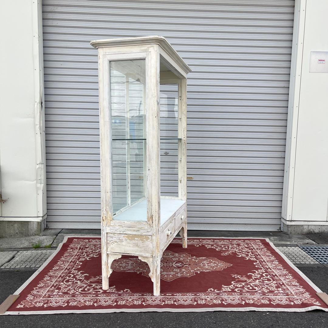 引き取り限定 宮城県◾️アンティーク古家具 大型サイズ ケビントディスプレイ棚