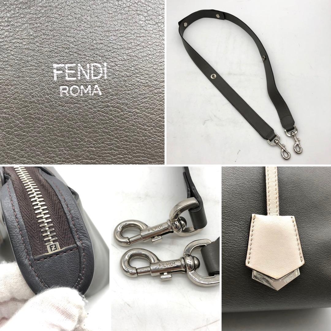 フェンディ ショルダーバッグ 2way バイザウェイ ミディアム レザー グレー