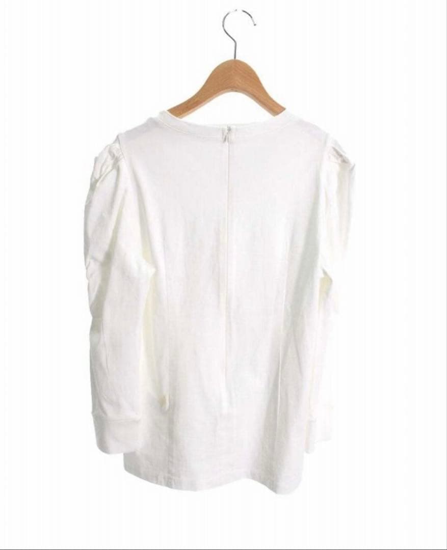 ジャスミン　ボーダーズアットバルコニー　パフスリーブ ホワイト カットソー