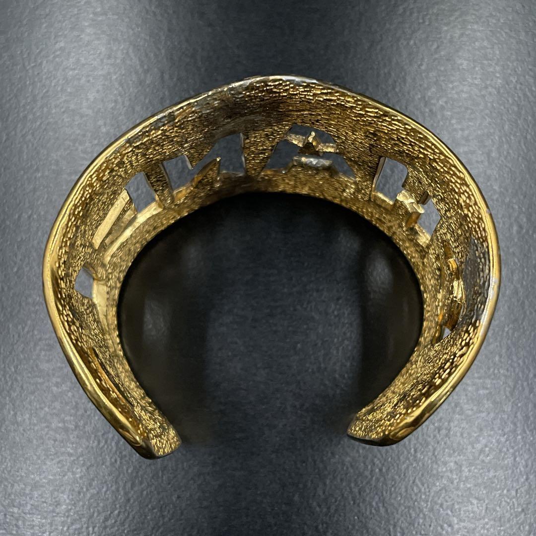 入手困難　鑑定済み　オールド　シャネル　バングル　マトラッセ　ロゴ　ゴールド