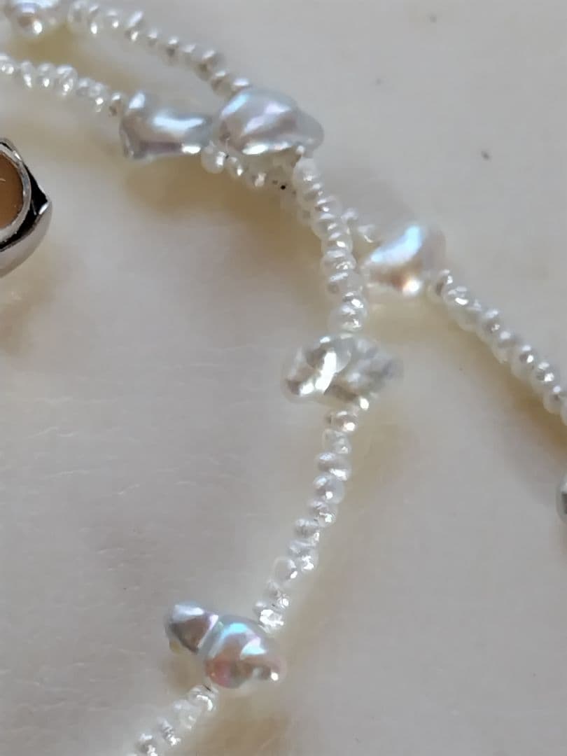 白蝶真珠ケシパール、あこや砂芥子パールの、オメガ風ネックレス