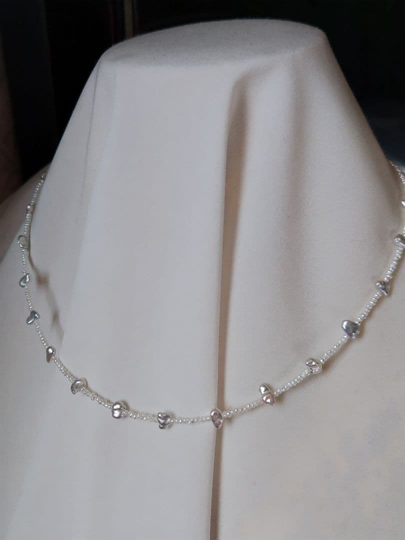 白蝶真珠ケシパール、あこや砂芥子パールの、オメガ風ネックレス