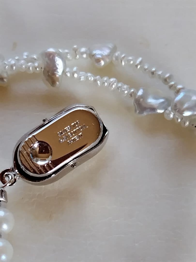 白蝶真珠ケシパール、あこや砂芥子パールの、オメガ風ネックレス