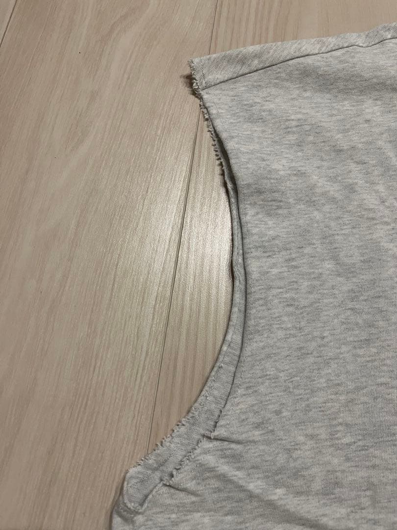 alexander wang ディストレストロゴ コットン マッスルTシャツ